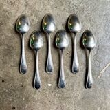 6 Ercuis silver-plated metal soup spoons with pearl decoration