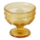 Godinger Amber Honey Pressed Glass Pedestal Bowl – Vintage USA 2000s