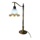 1970 brass lamp with amber and white murano style tulip, slight trace of time, 59x30