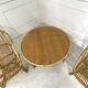 Audoux-Minnet rattan lounge set, 2 armchairs and table 1950-1960