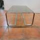 Coffee table with stainless steel base and smoked glass, from the 70s
