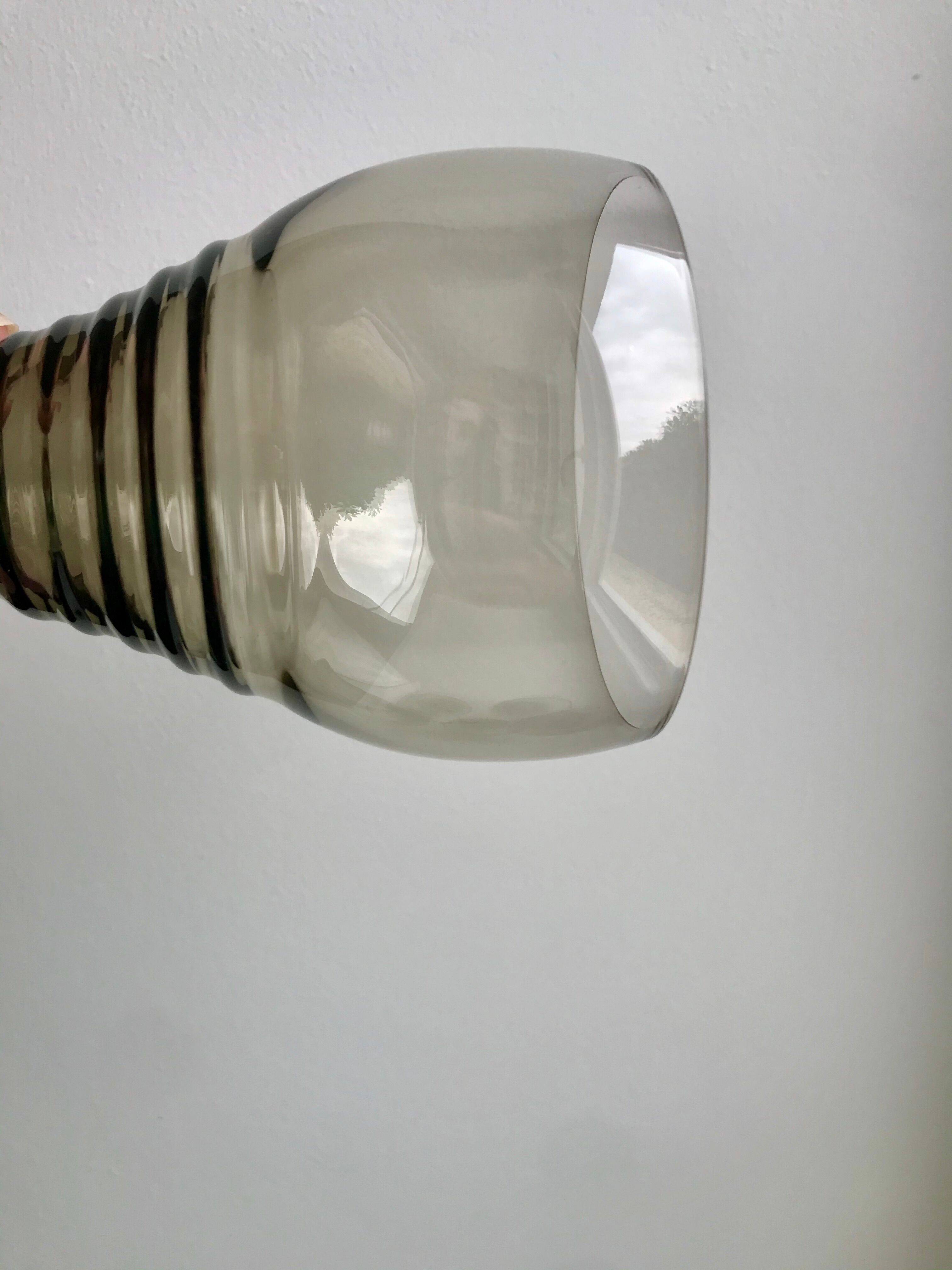 Set of 7 wine glasses  art deco smoked glass years 30-40