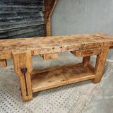Old workbench side table bathroom furniture 48 x 193 cm