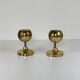 Pair of Guzzini brass spherical wall lights, 1970