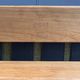 green fabric and wood 3 seat sofa 1960s