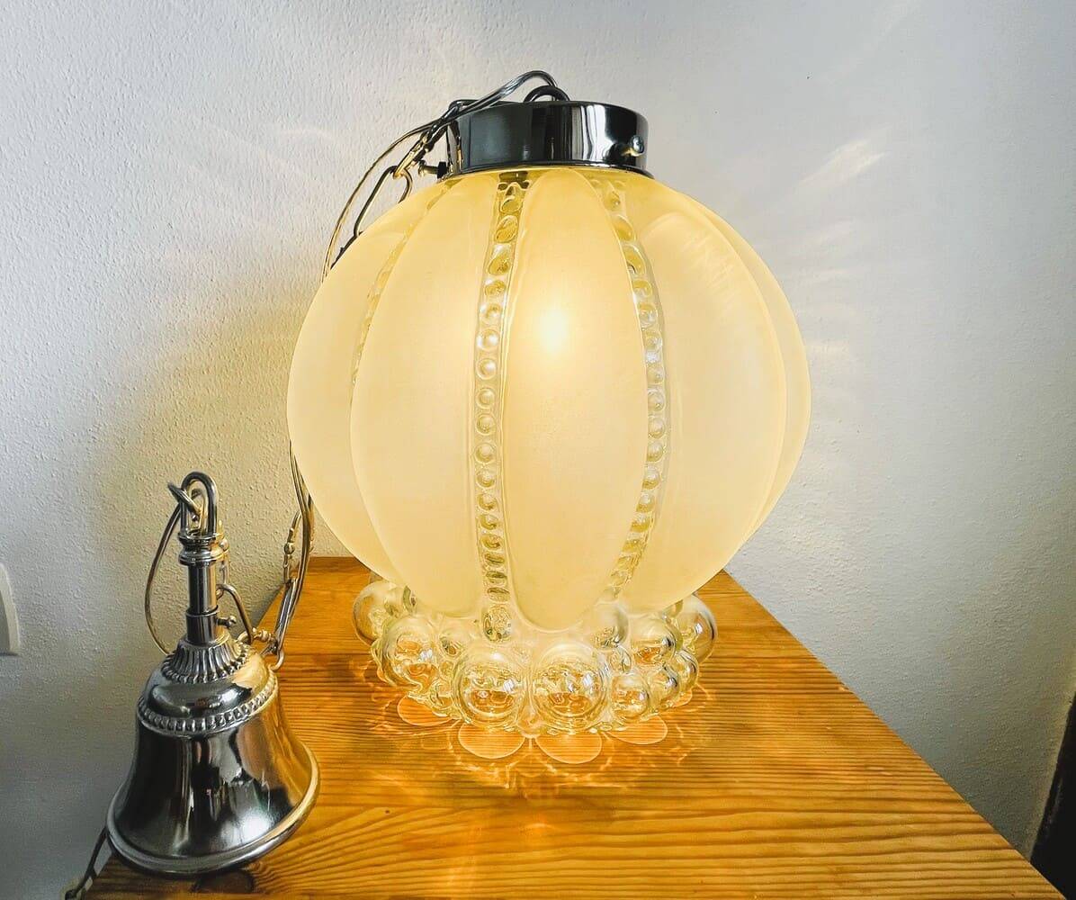 Large Frosted Bubble Glass Hanging Light