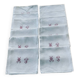 12 large MP monogram napkins
