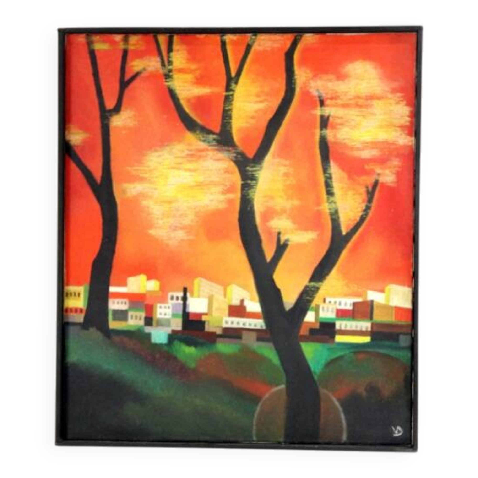 Painting 'Aftenrode' - mid century modern / 70's abstract