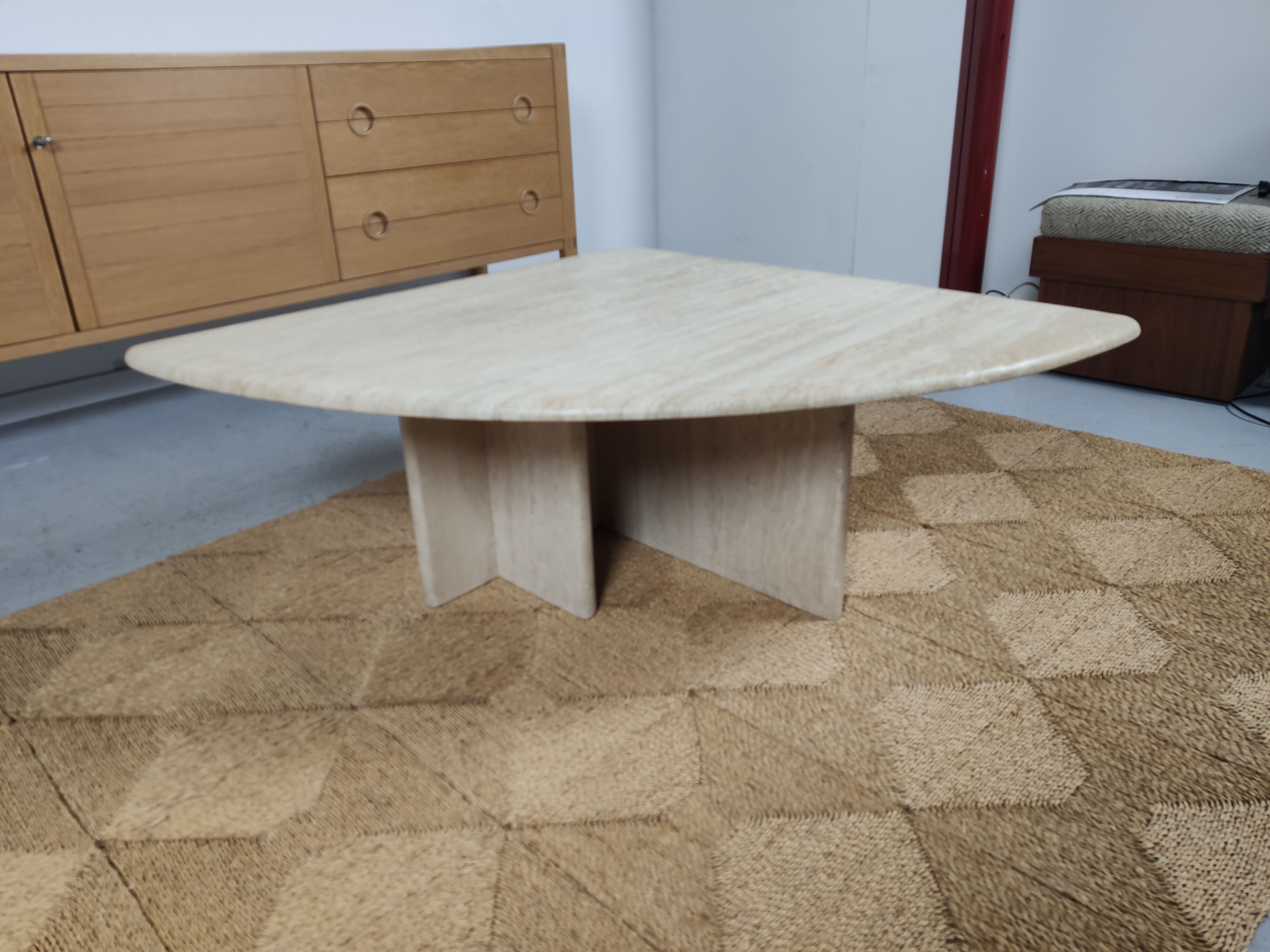 80s travertine coffee table