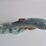 Art Deco Sculpture Trout by Ditmar Urbach Znojmo factory, Czechoslovakia, 1940s.