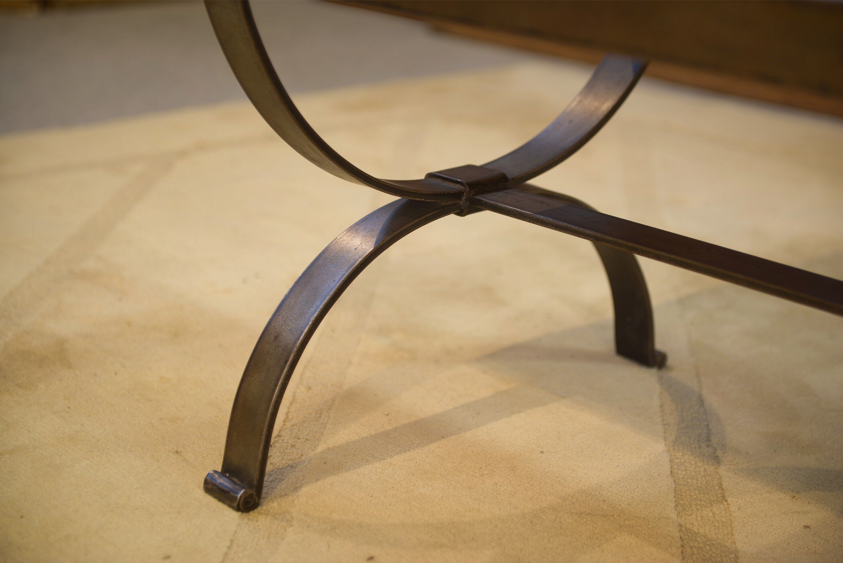 Wrought iron and ceramic coffee table from Vallauris 1950s.