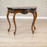 Walnut Wood & Veneer Card Table, Late 19th Century