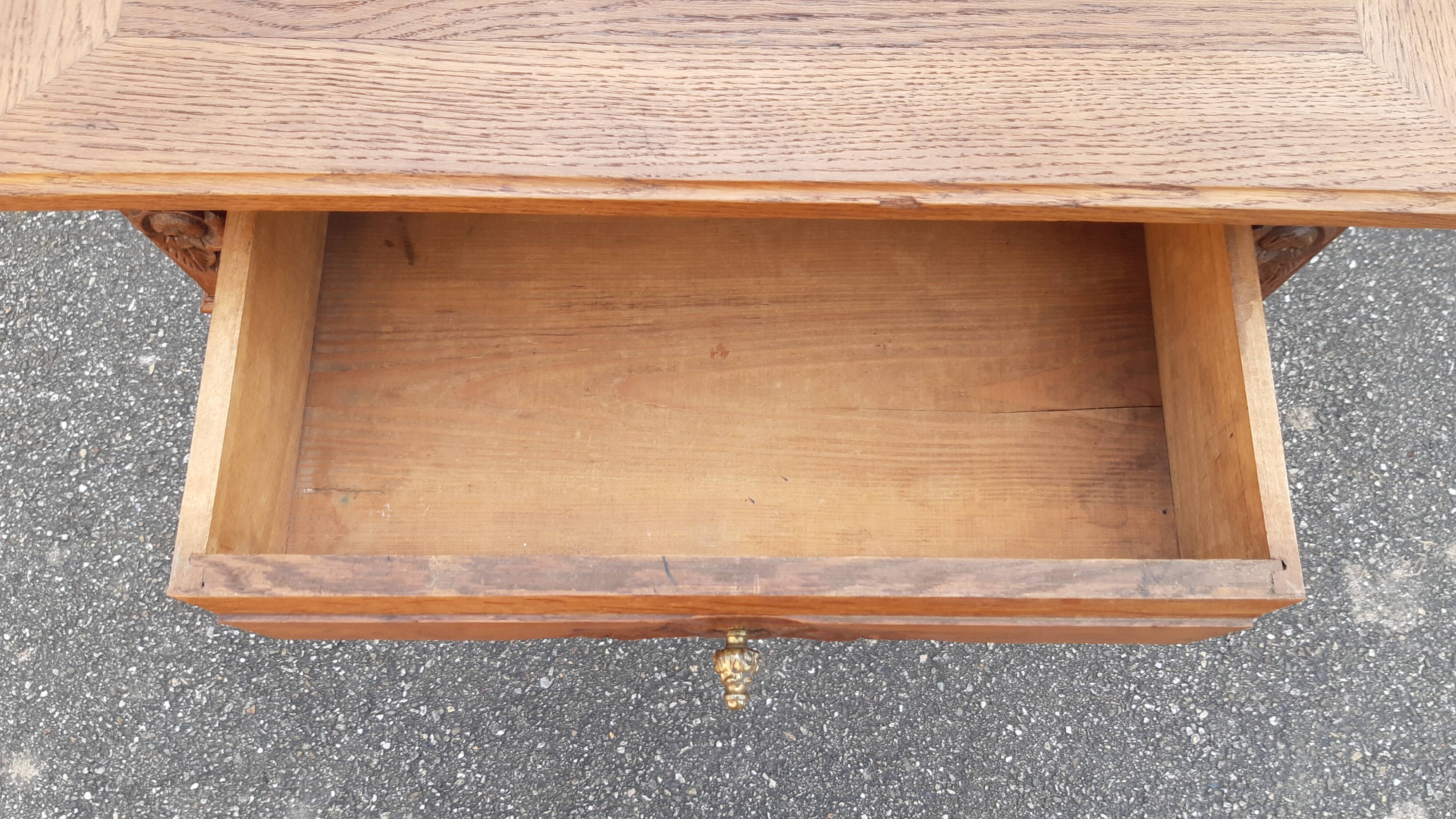 Art Deco console in solid oak