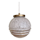 Suspension globe vintage en verre de clichy blanc et or