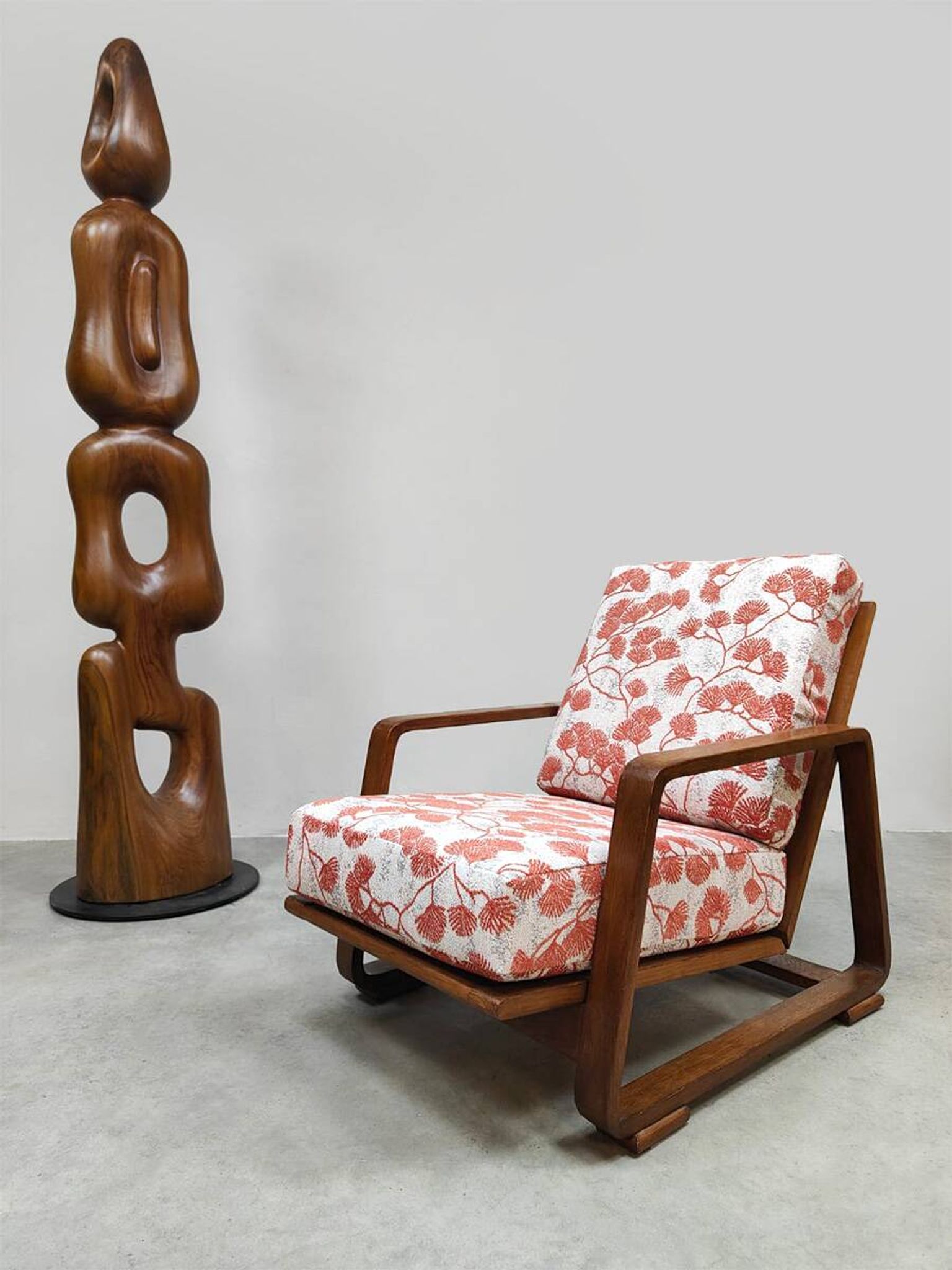 Fauteuil courbé réglable en bois courbé du milieu du siècle