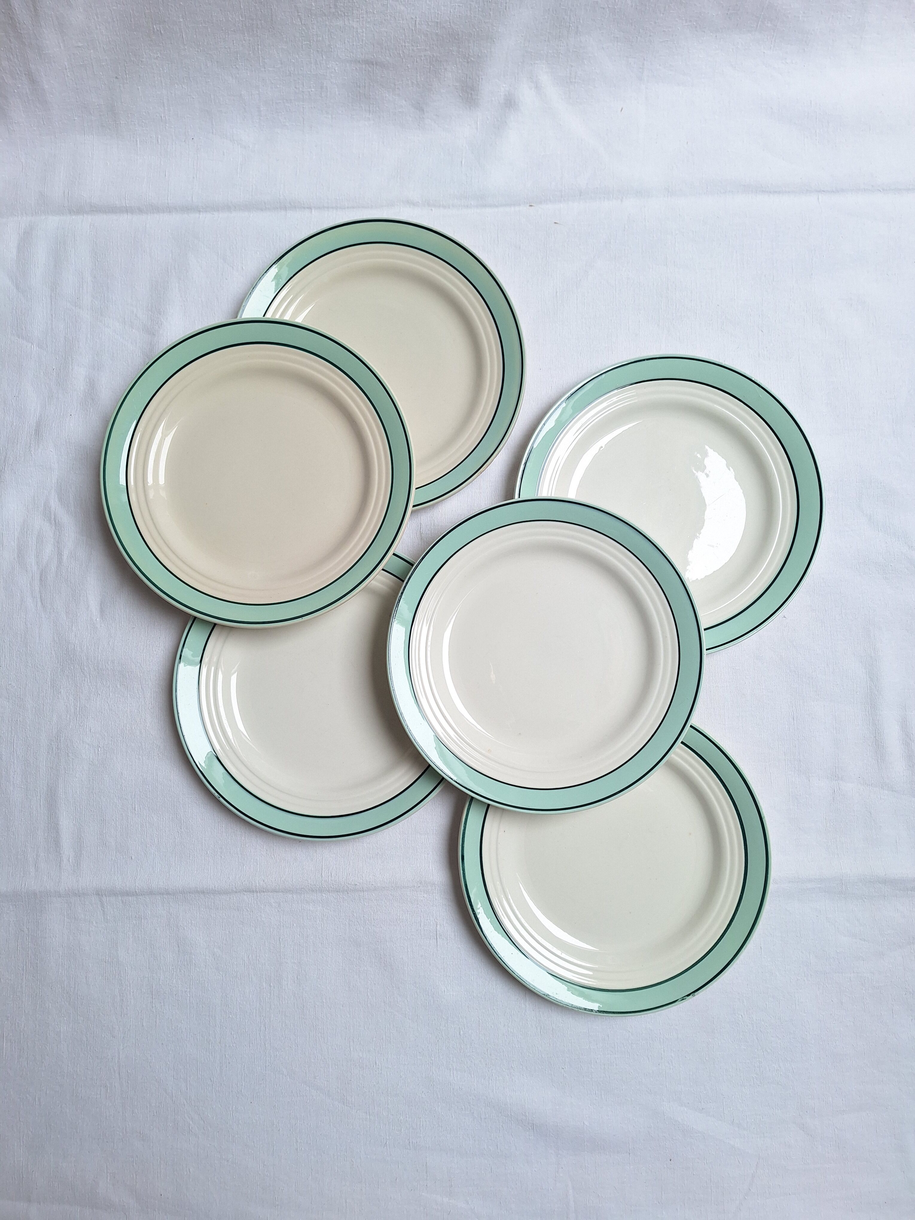 Assiettes plates Céranord - Modèle Amanda vert