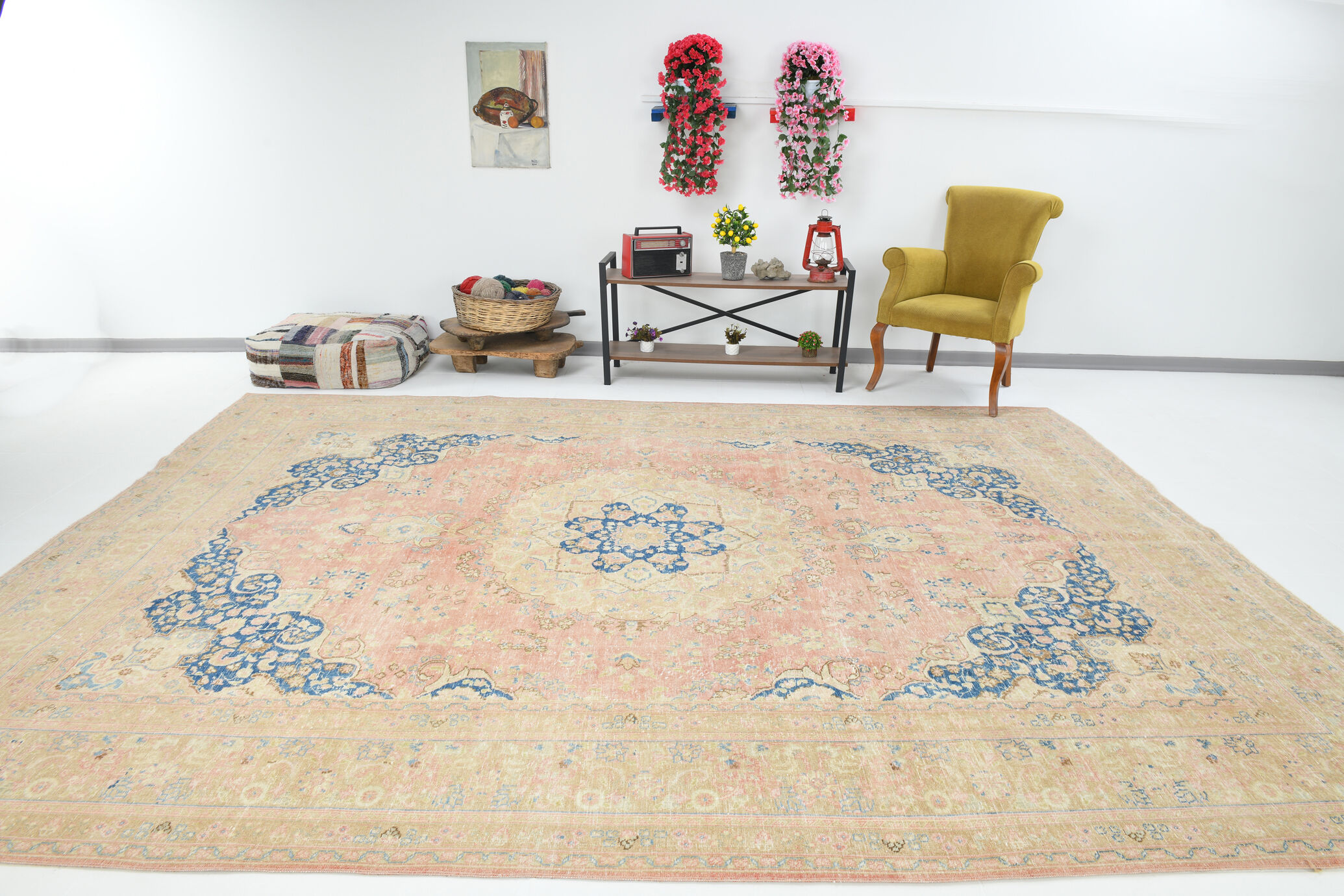 9x12 blue and pink persian rug 380x285cm