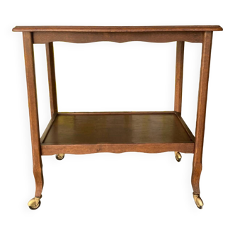 Two-level oak serving table from the mid-20th century