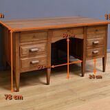 Solid oak pedestal desk, Régy establishments – 1940