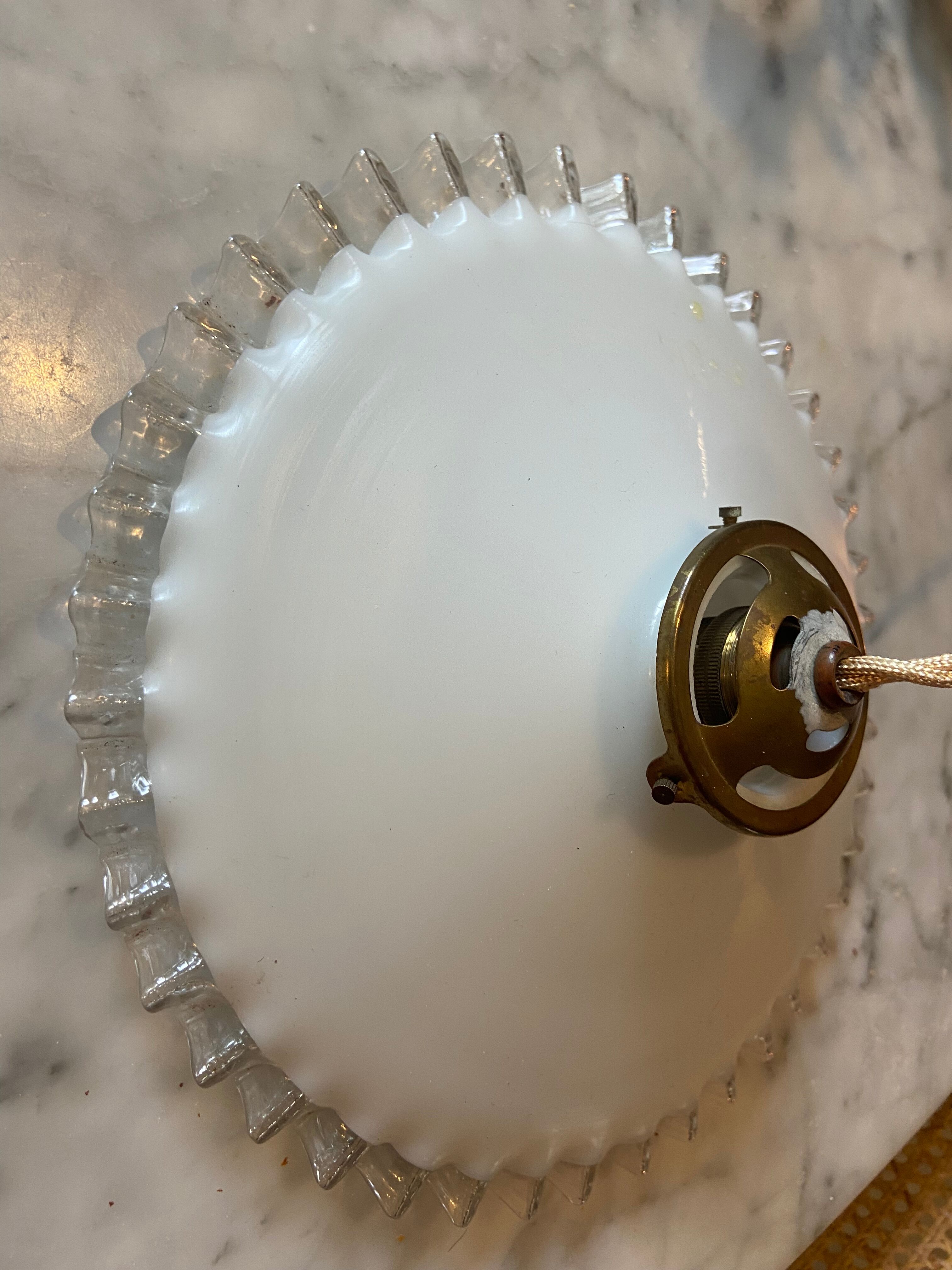 Vintage opaline hanging lamp