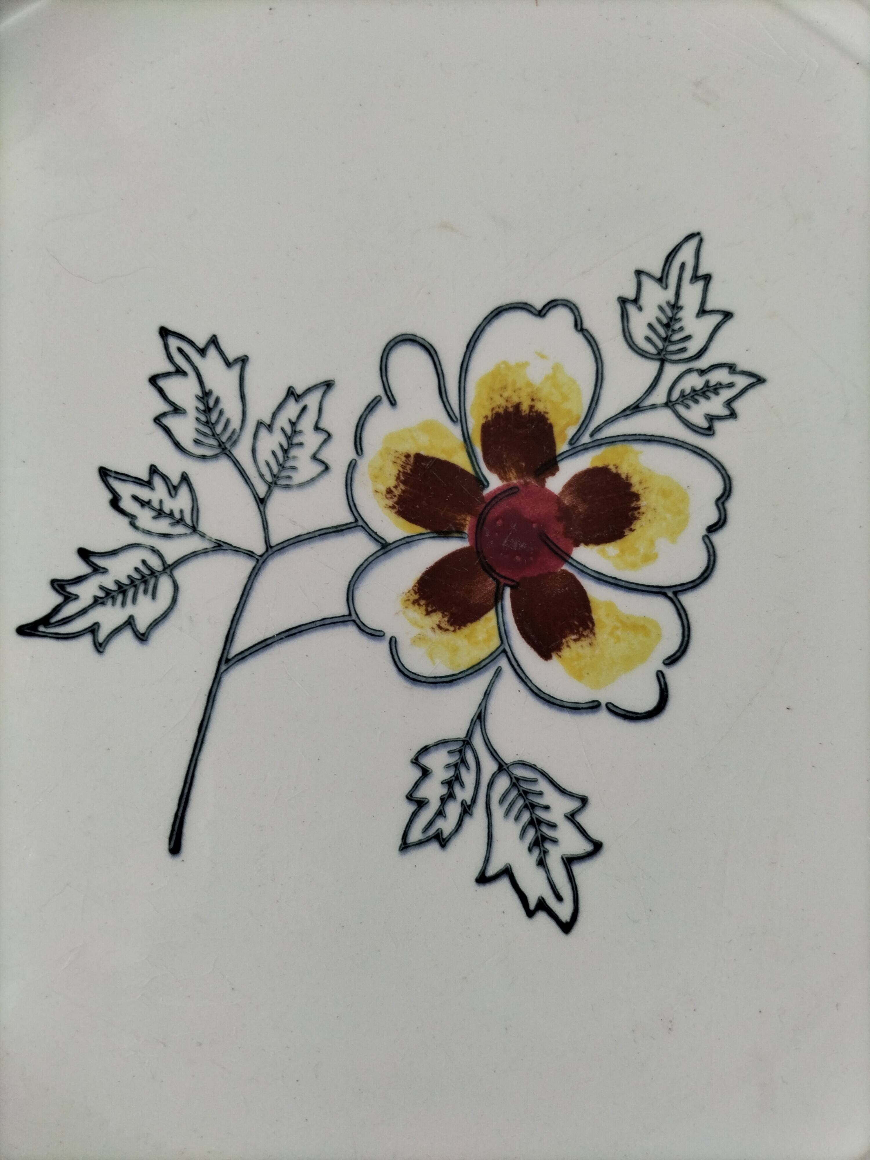 Céranord Saint-Amand dish, Églantine model, almond green