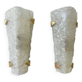 Arlus pair of Murano glass and brass wall lights