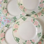 6 vintage dessert plates, Salins France
