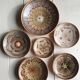 6 handmade ceramic plates Romania slavic vintage wall or table