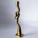 Italian brutalist knot candlestick in bronze, circa 1970