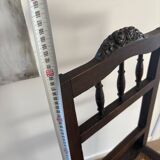 Lot of 4 solid oak chairs with caning in the Henri II style.