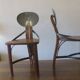 Brutalist 6 chairs and dining table in teak and patinated steel, 1960s