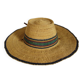 Chapeau de paille vintage origine Ghana