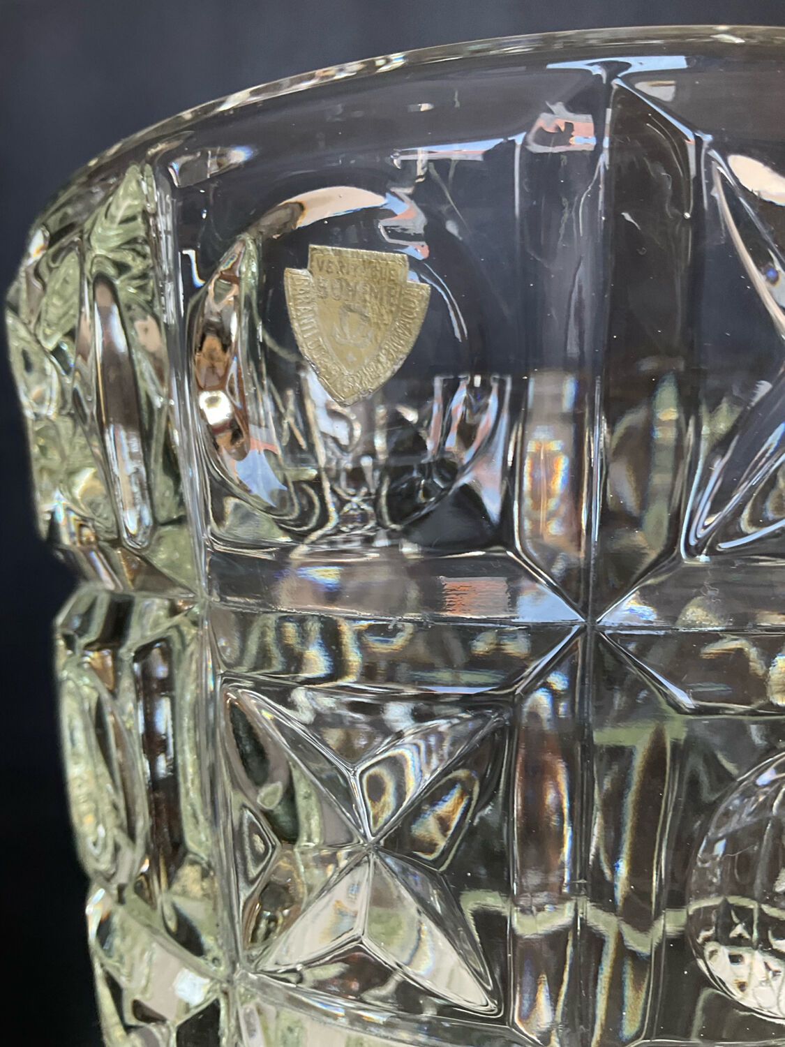 Vintage OXO grand vase in Bohemian crystal