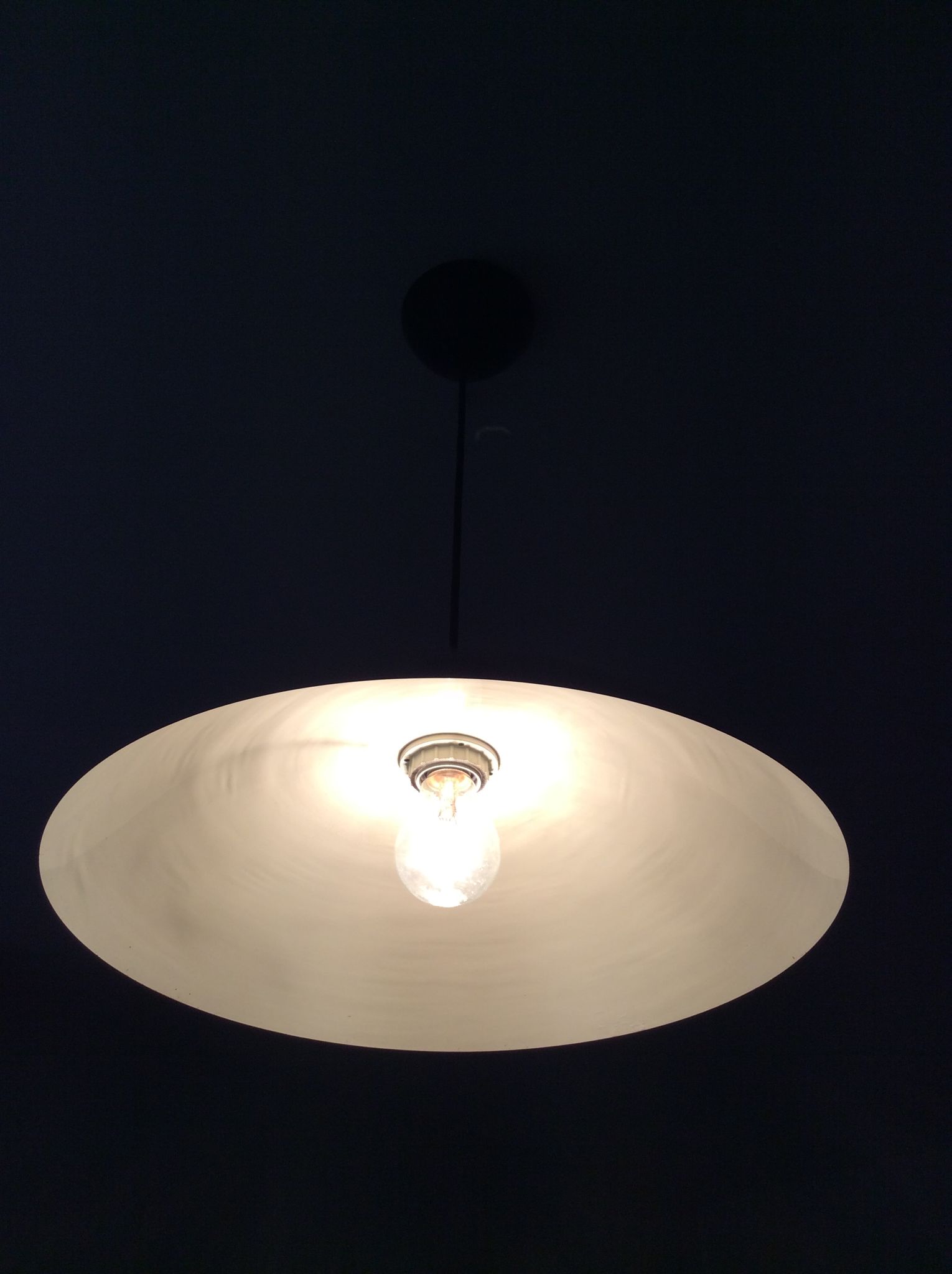 Vintage metal saucer pendant lamp from the 70s