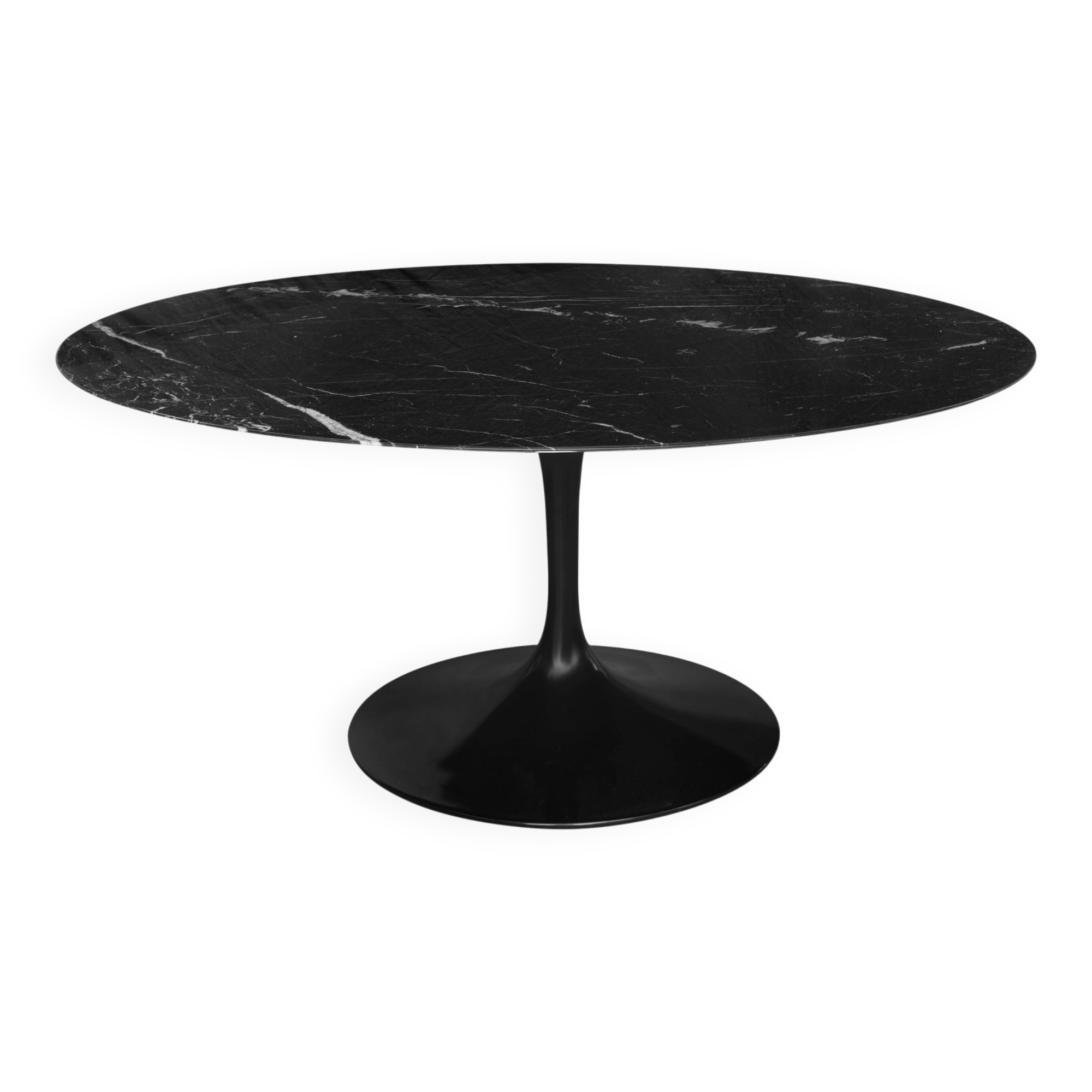 Original Knoll Tulip dining table (152cm) Nero Marquina glossy LIKE NEW!!