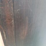 Old black wardrobe - wooden drawers and labels of origin