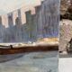 Oil on canvas "a small quiet port" 1980s