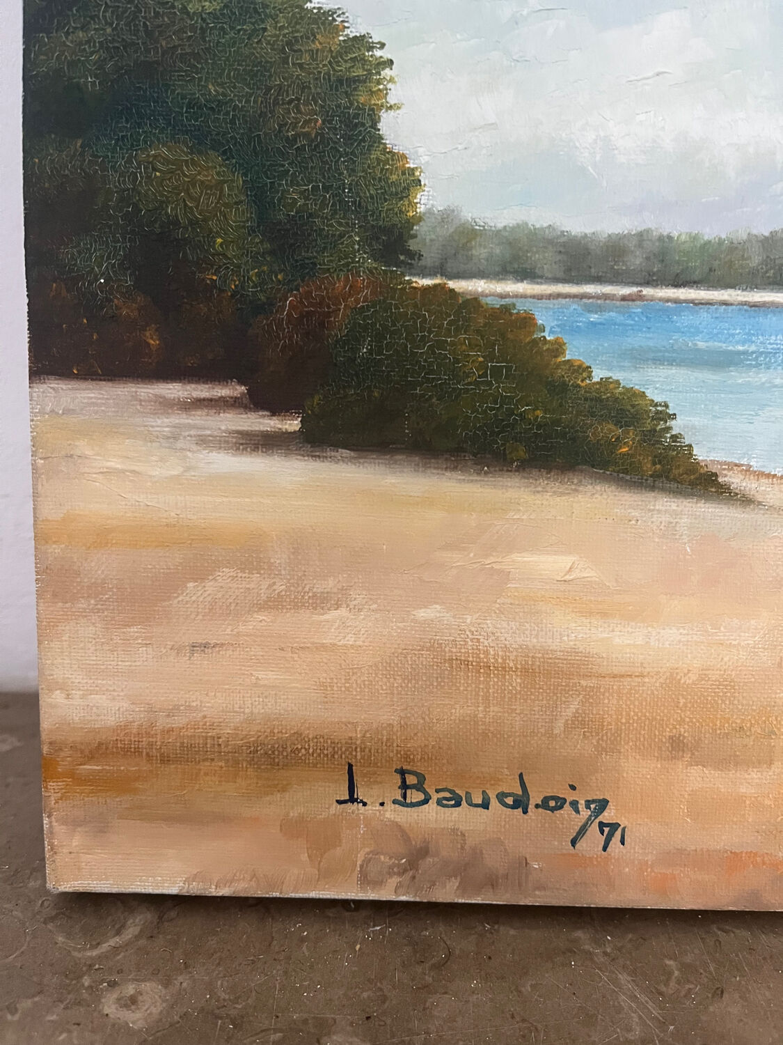 The Avignon Bridge, signed L. Baudoin, 1971