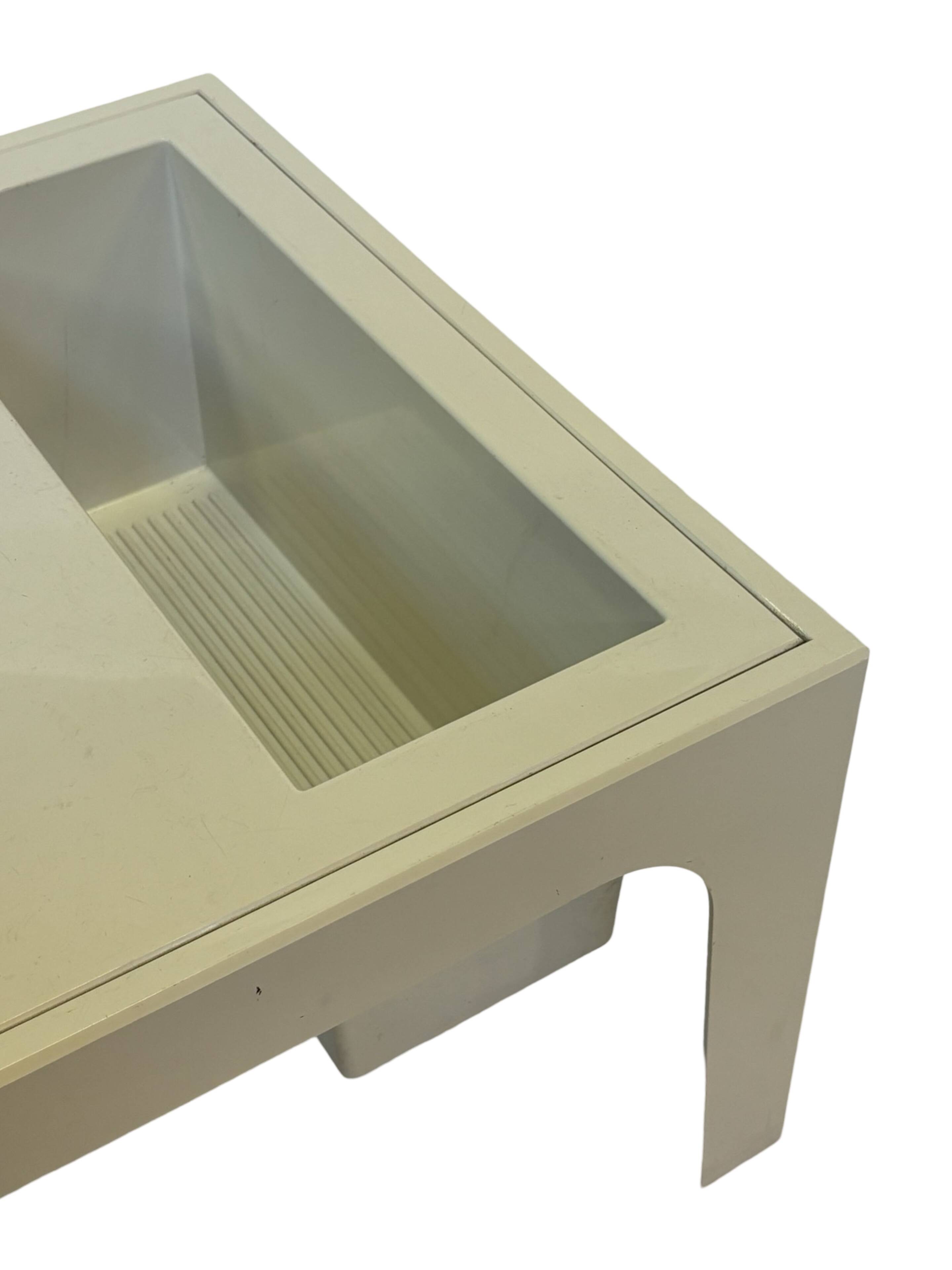 Vintage table with magazine holder, 70s space age