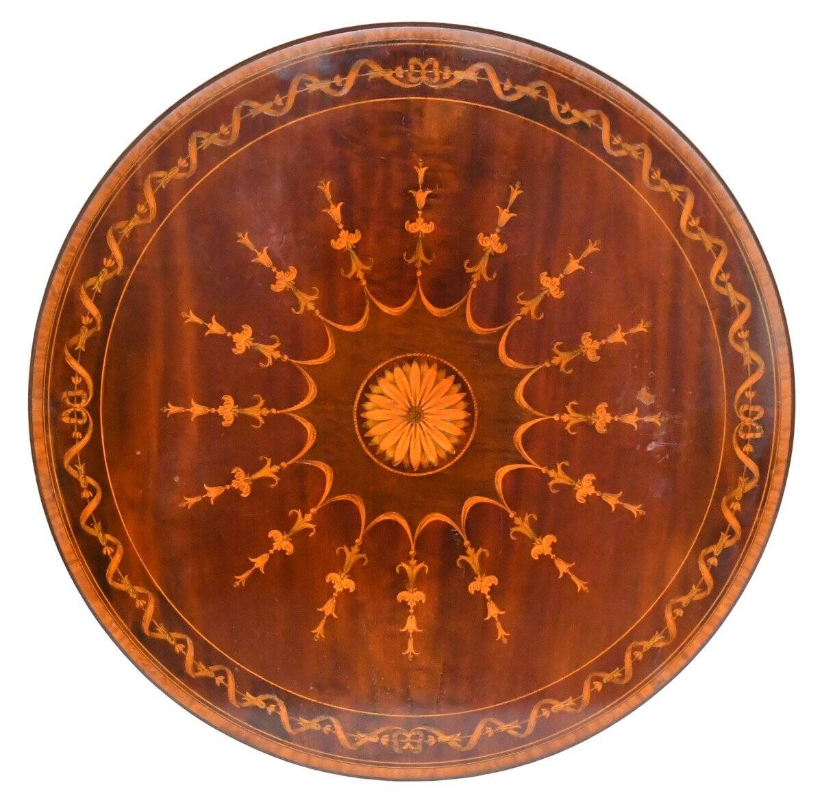 Guéridon anglais en marqueterie