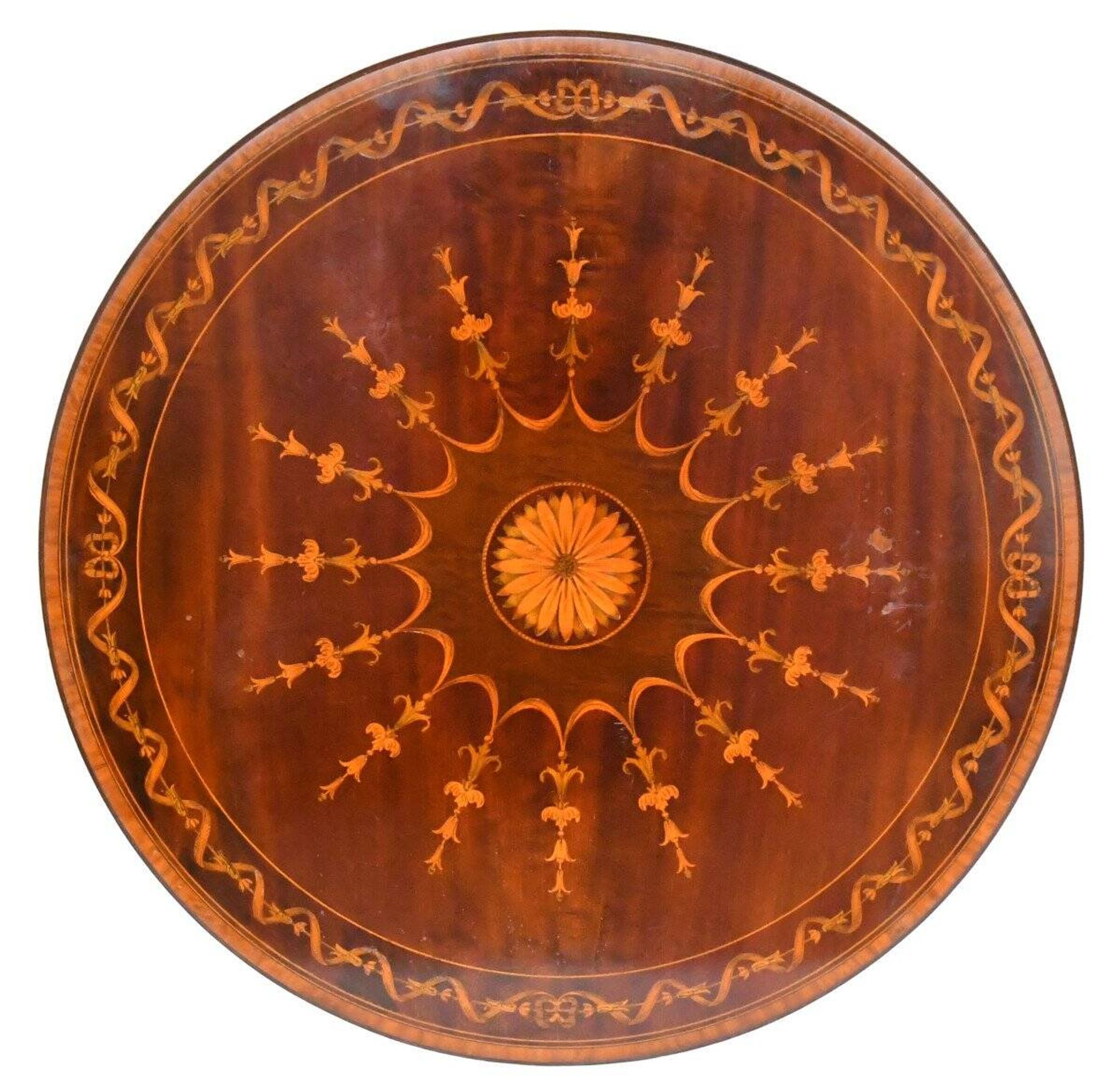 English gueridon in marquetry