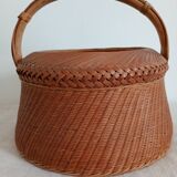 Woven bamboo basket and ceramic. Philippines.