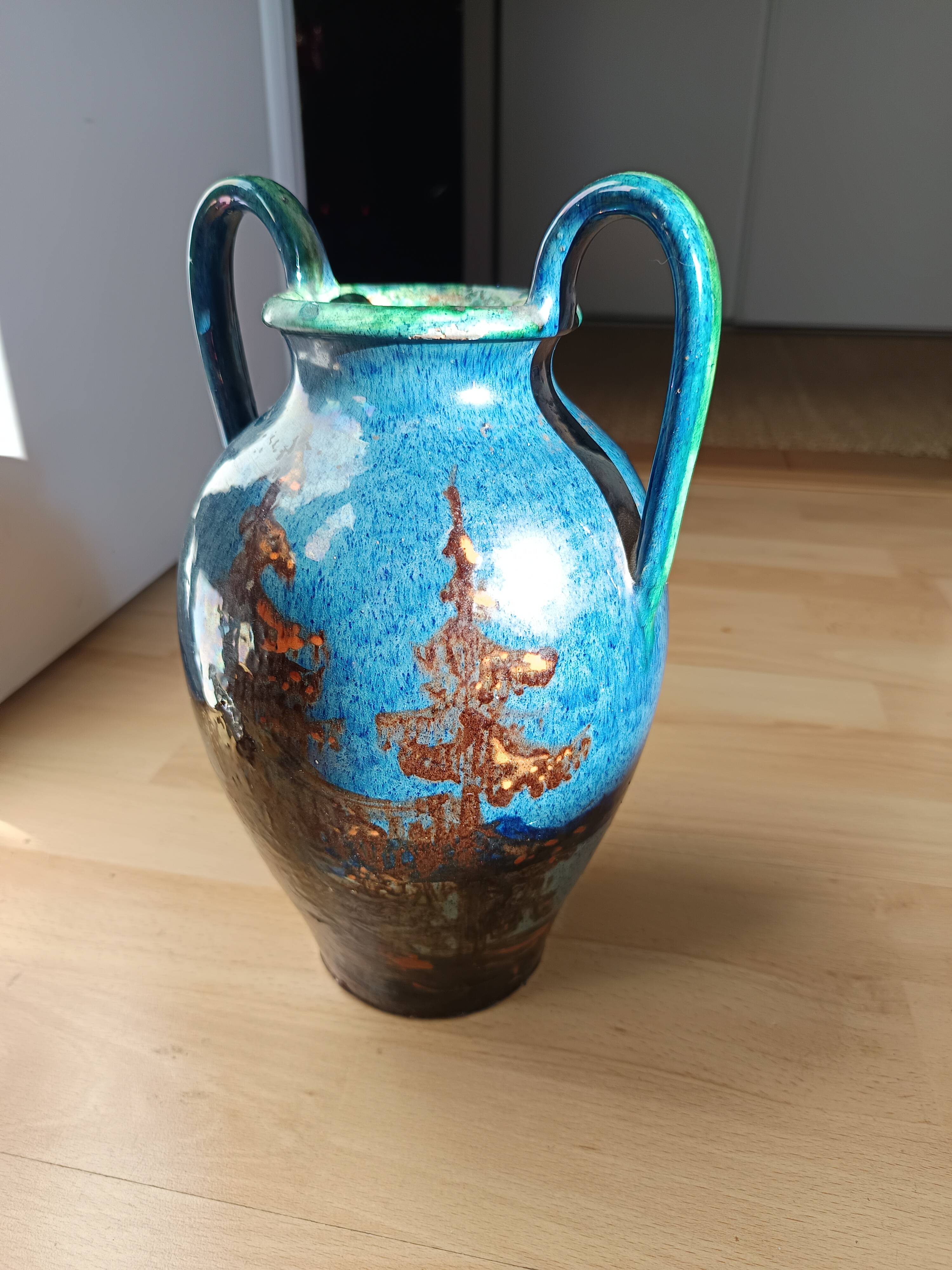 glazed ceramic vase 1920 signed François Sicard Vallauris