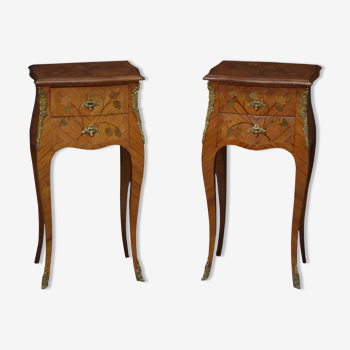 Pair of french bedside cabinets in kingwood