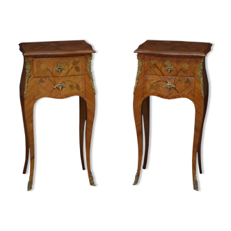 Pair of french bedside cabinets in kingwood