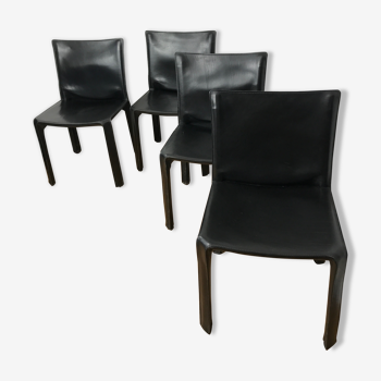 4 chairs cab 421 by Mario Bellini published by Cassina