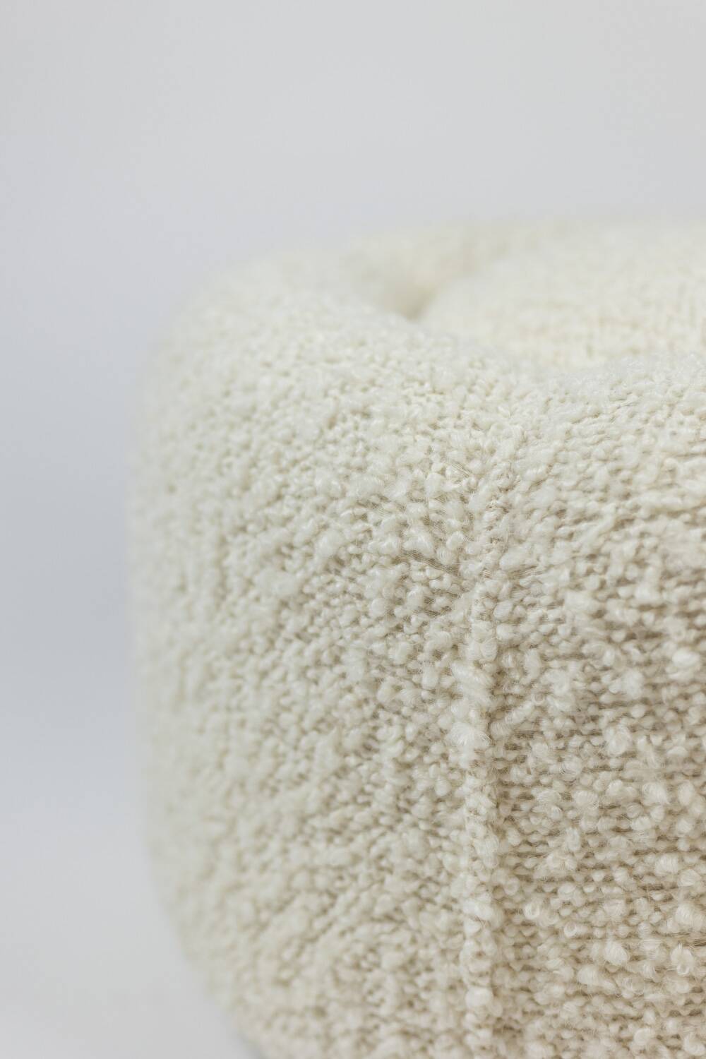 Pouf with white curls, contemporary work