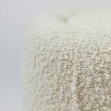 Pouf with white curls, contemporary work