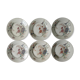 Set de 6 assiettes plates Luneville, décor bleuet, 1900