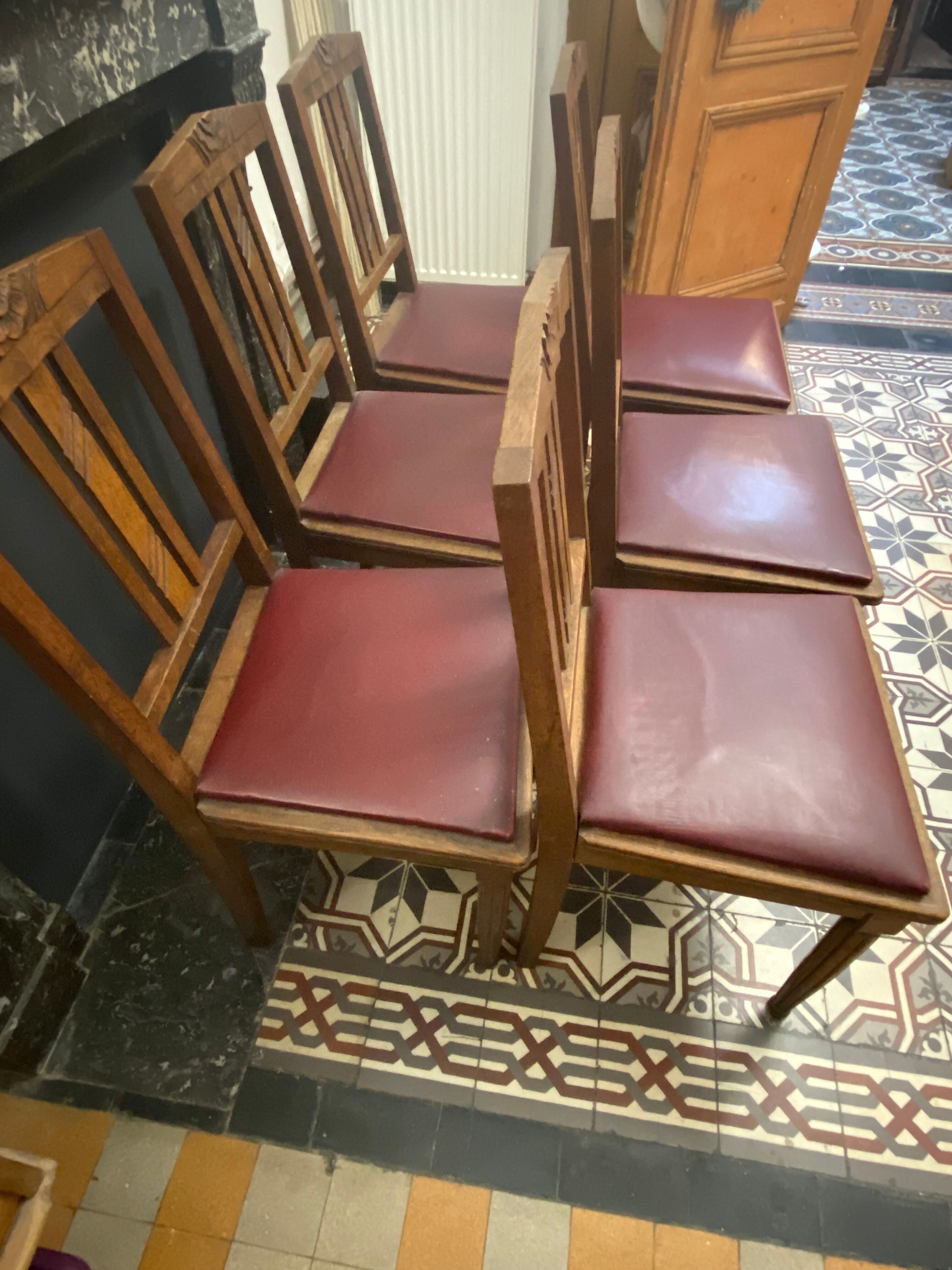 Set of 6 art-deco chairs